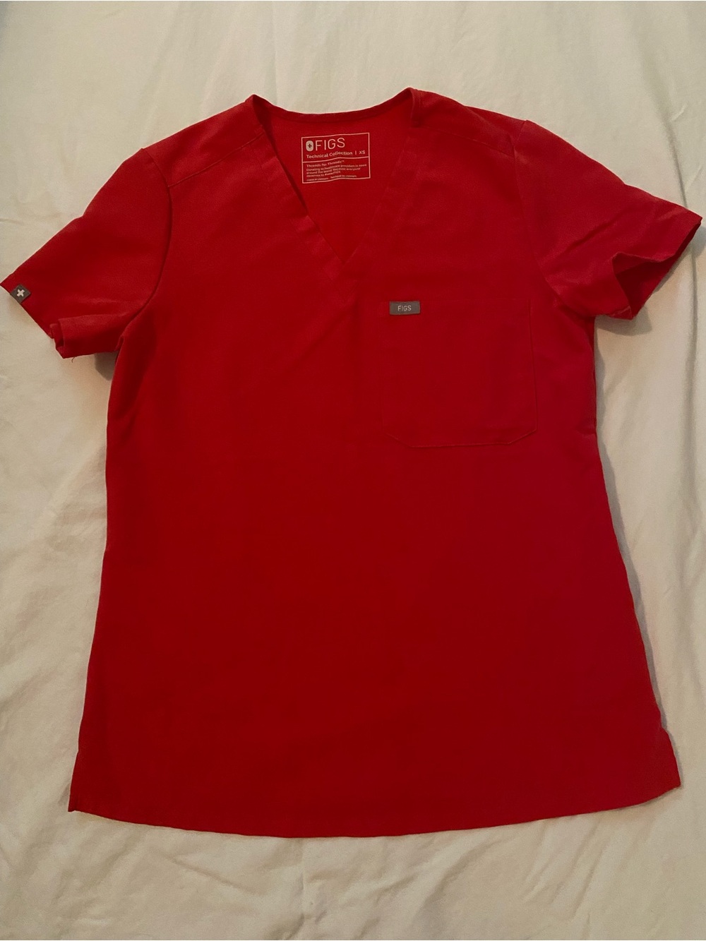 Figs Catarina Scrub Top in Red